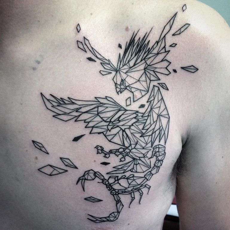 770x770 Incredible Phoenix Tattoo Designs You Need To See Shattered - Phoenix Tattoo Sketch