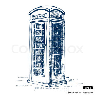 320x320 Phone Booth Icon Vector, Filled Flat Sign, Solid Pictogram - Phone Booth Sketch