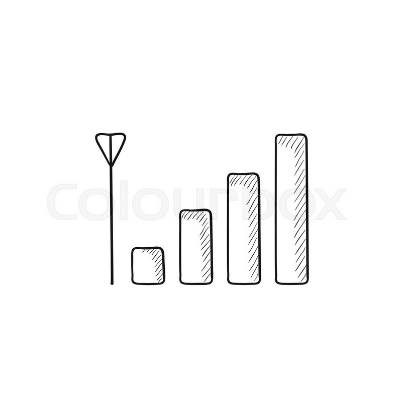 800x800 Mobile Phone Signal Sign Vector Sketch Icon Isolated On Background - Phone Sketch