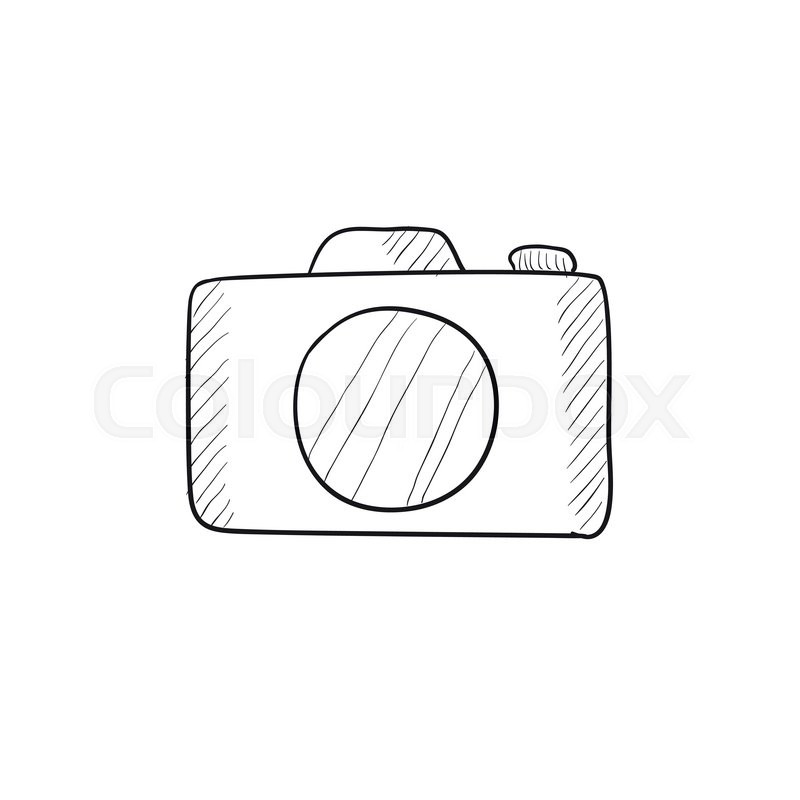 800x800 Camera Vector Sketch Icon Isolated On Background. Hand Drawn - Photo Camera Sketch