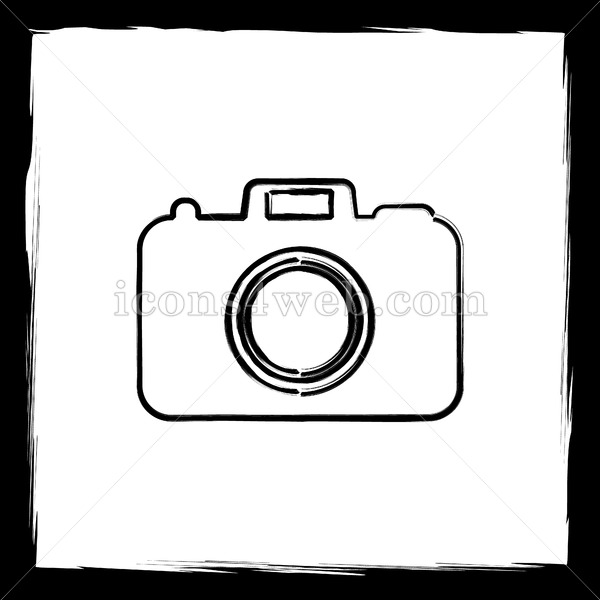 600x600 Photo Camera Sketch Icon. - Photo Camera Sketch