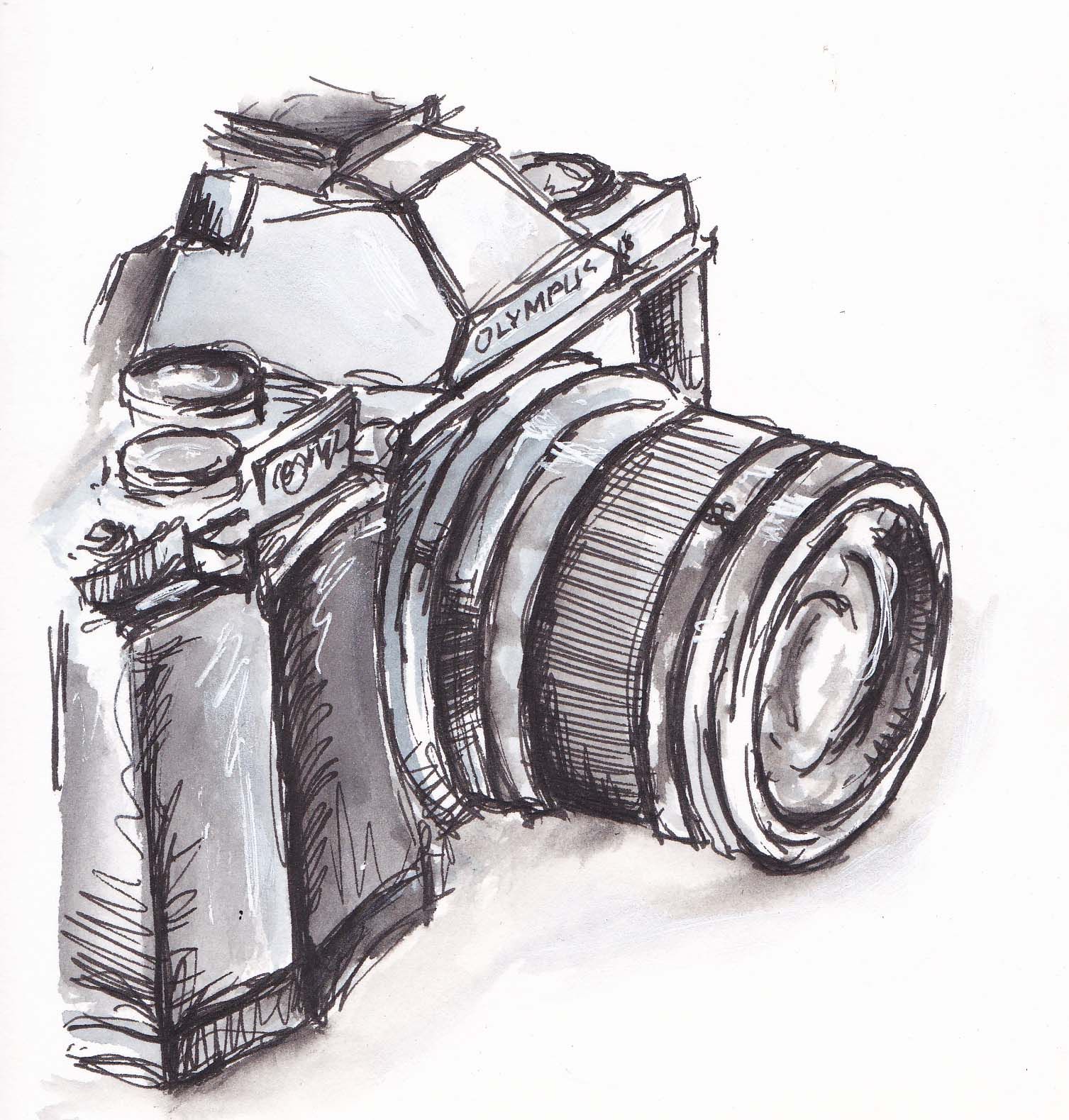 1507x1579 Pin By Alice Regan On Journal And Art Inspiration - Photo Camera Sketch