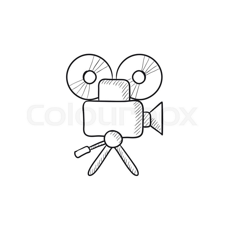 800x800 Video Camera Vector Sketch Icon Isolated On Background. Hand Drawn - Photo Camera Sketch
