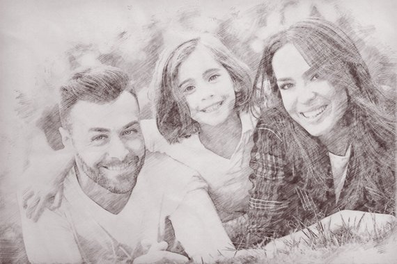 570x380 Pencil Drawing Pencil Sketch Effect Digital File Your Photo As Etsy - Photo Sketch Effect
