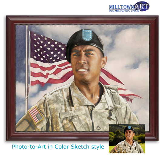 528x516 Color Pencil Sketch Drawing Photo To Art Examples On Canvas Or - Photo To Color Sketch