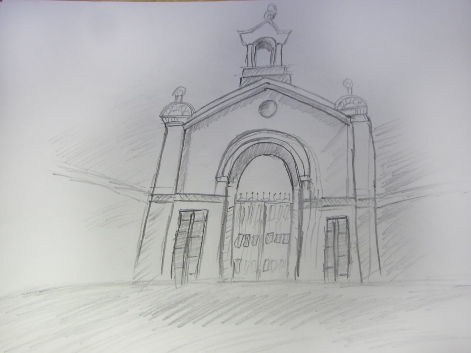 1500x1125 How To Draw And Sketch A Castle Front Free Hand Sketching - Photo To Sketch Free