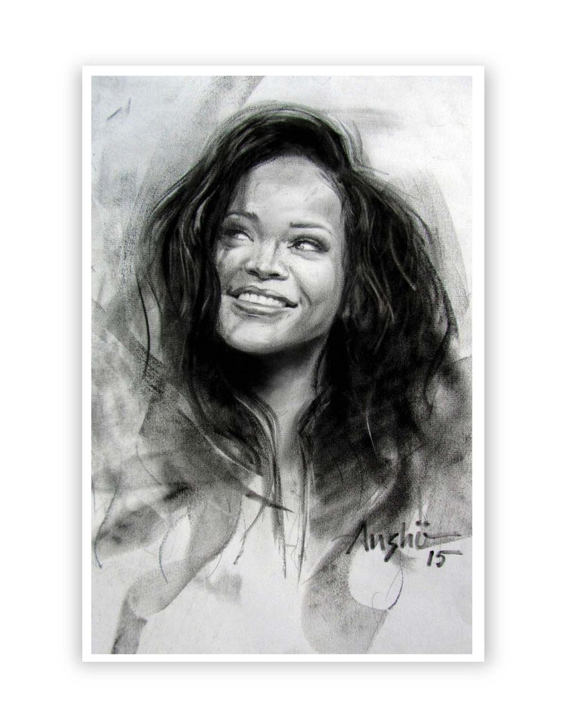 819x1024 Posters Online India Rihanna Sketch Poster Online India - Photo To Sketch Online