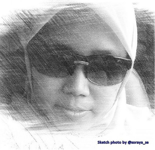 500x483 Photo Funia Gadis Berjilbab Kacamata - Photofunia Sketch