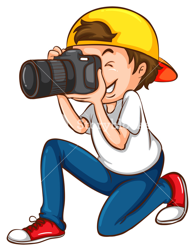 776x1000 Illustration Of A Simple Sketch Of A Photographer On A White - Photographer Sketch