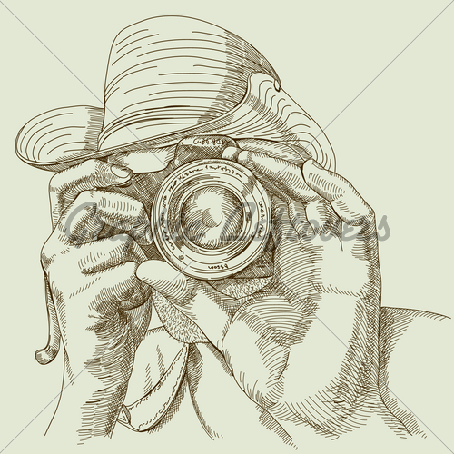 500x500 Photographer Sketch Gl Stock Images - Photographer Sketch