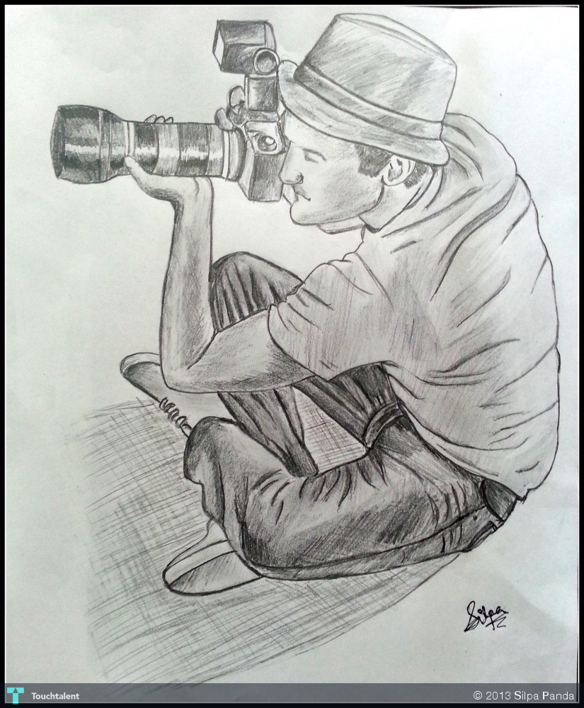 825x999 3d Sketch Of A Photographer Touchtalent - Photographer Sketch