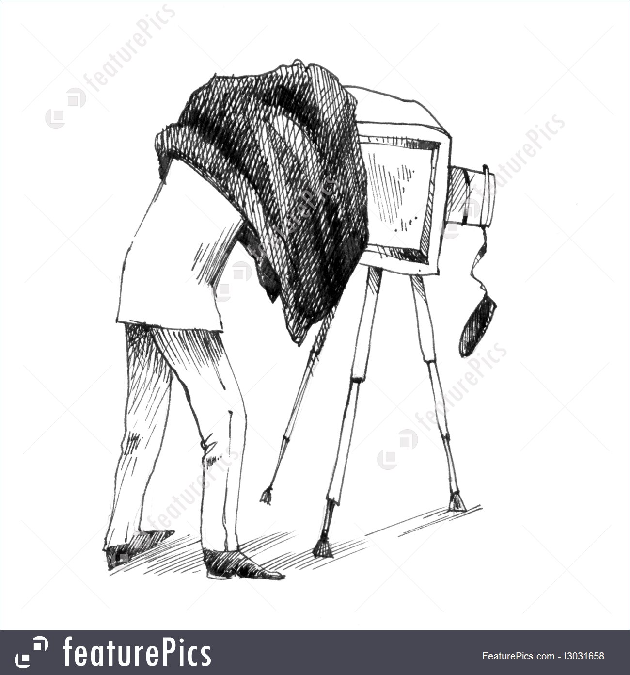 1300x1392 Retro Photographer Making A Photo I3031658 - Photographer Sketch