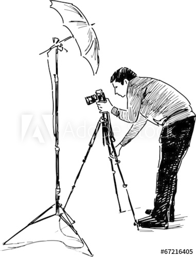 381x500 Sketch Of A Photographer - Photographer Sketch