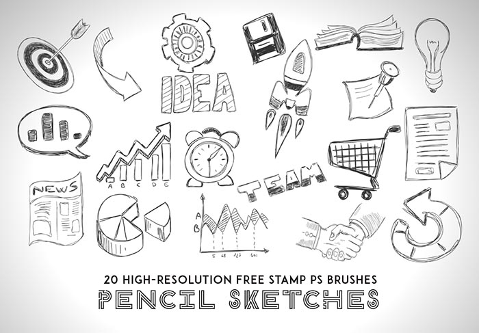 700x487 Pencil Sketches 20 High Quality Brushes For Photoshop - Photoshop Pencil Sketch Brush