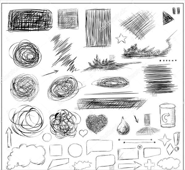 600x553 Sketch Brushes - Photoshop Pencil Sketch Brush