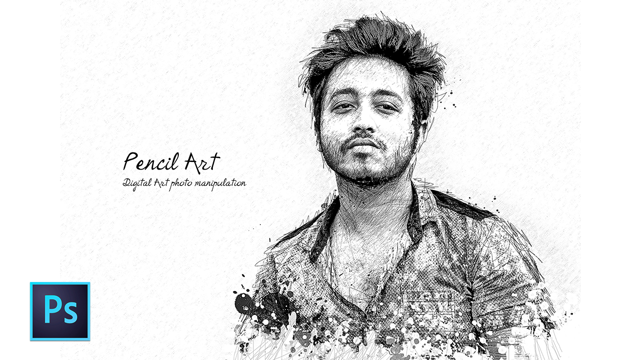 1280x720 Pencil Sketch Art Photoshop Tutorial Artistic Pencil Sketch Effect - Photoshop Sketch Effect