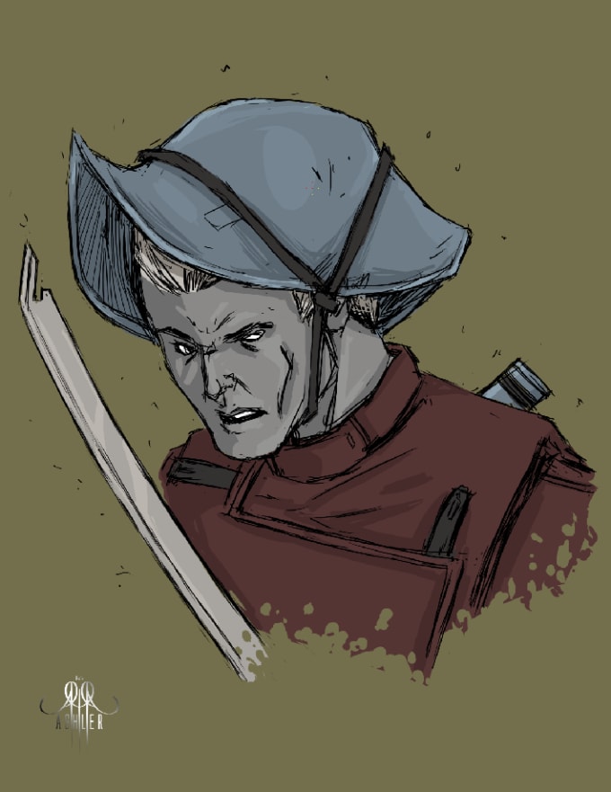 680x881 Digital Fanart Portrait Color Sketch - Physical Sketch