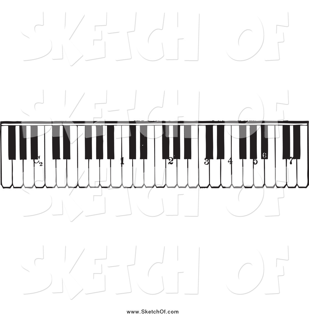 Клавиши пианино рисунок карандашом