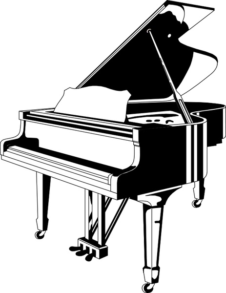 463x600 Piano Blackwhite Free Vector In Open Office Drawing Svg ( .svg - Piano Keyboard Sketch