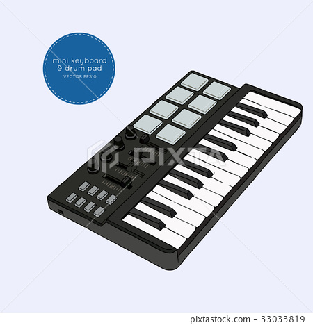 450x468 Mini Keyboard Sketch Vector. - Piano Keyboard Sketch