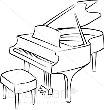 365x388 Drawing Clipart Piano - Piano Keyboard Sketch