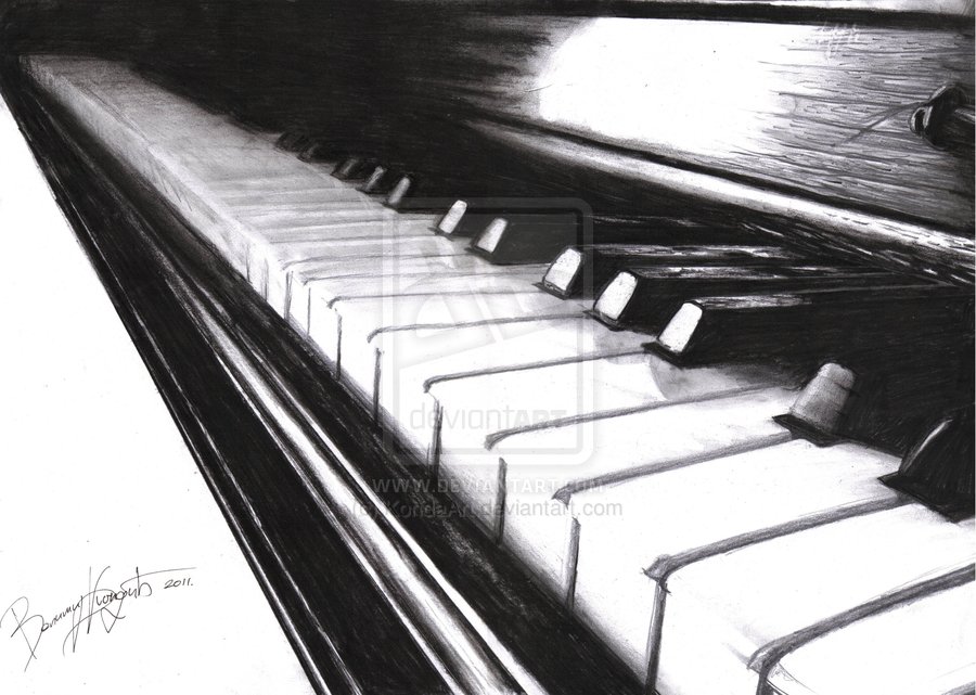 900x641 Piano Keys Sketch - Piano Keys Sketch