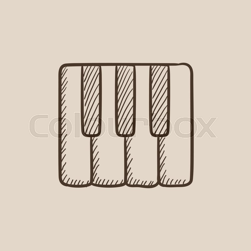 800x800 Piano Keys Sketch Icon For Web, Mobile And Infographics. Hand - Piano Keys Sketch