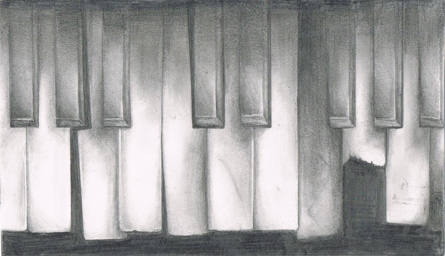 900x517 Broken Piano Keys By Evanescentlaycrimose - Piano Keys Sketch