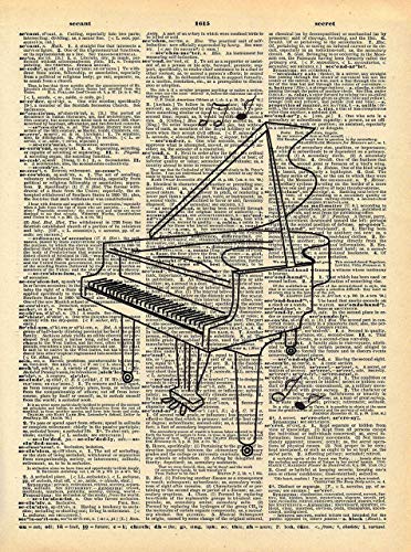 372x500 Dictionary Print, Piano Sketch Musical Instrument - Piano Sketch