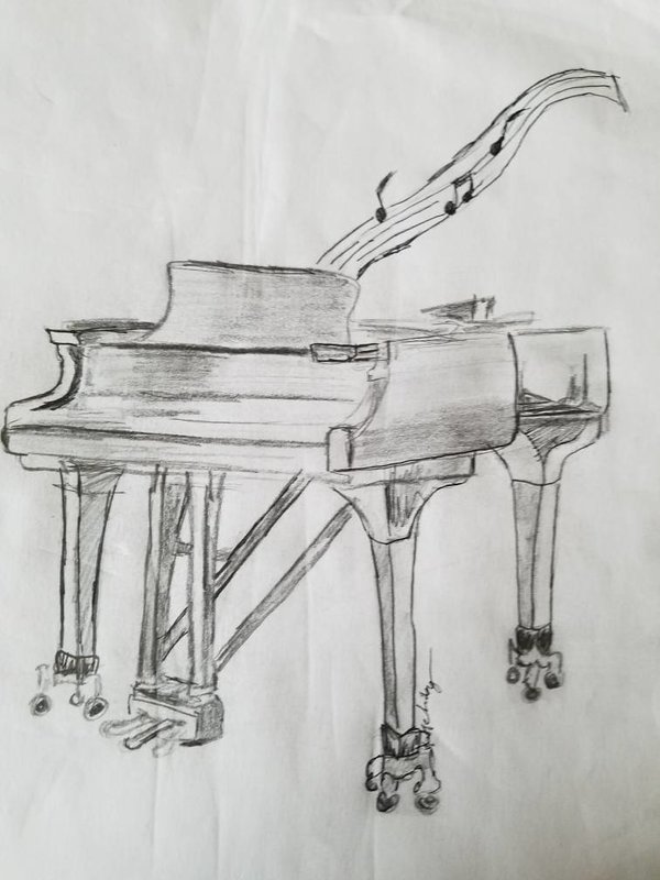 600x800 Piano Sketch By Laprille - Piano Sketch