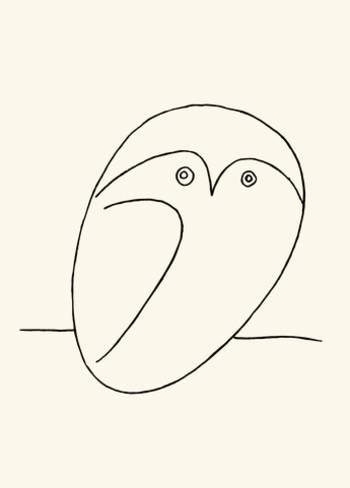 350x488 Owl Serigraph By Pablo Picasso - Picasso Bird Sketch