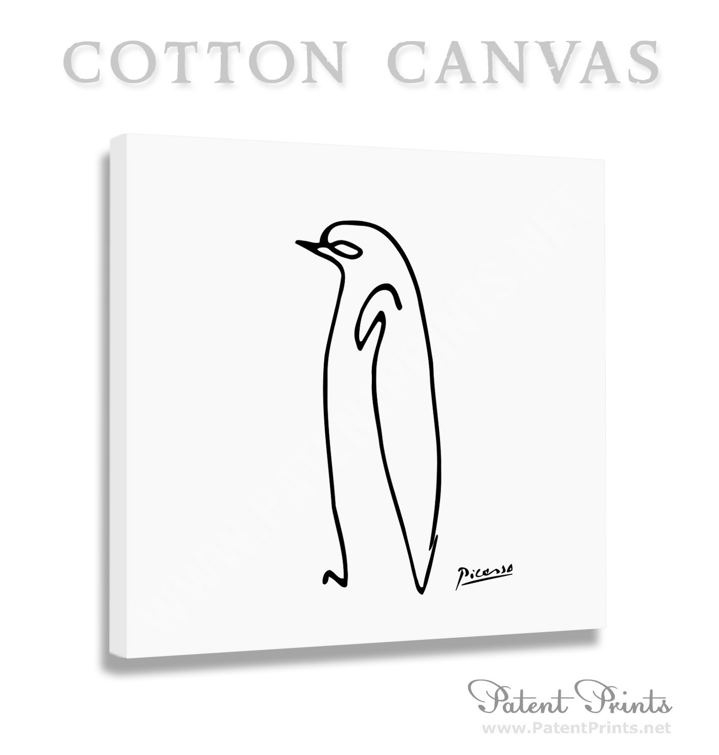 1417x1488 Pablo Picasso Abstract Line Drawing Penguin, Pablo Picasso Canvas - Picasso Bird Sketch