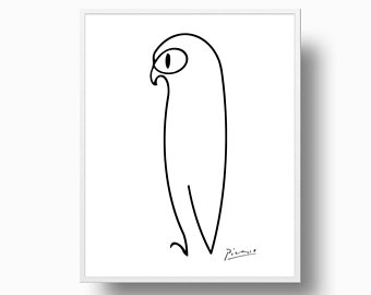 340x270 Collection Of Picasso Line Drawings Owl High Quality, Free - Picasso Bird Sketch