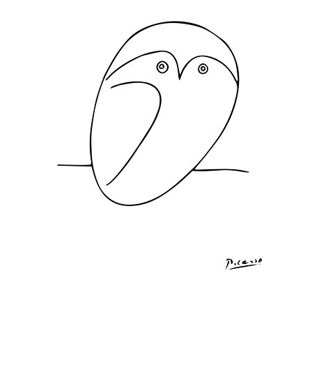 458x550 The Owl, Pablo Picasso Sketch Drawing, Line Design Posters By - Picasso Bird Sketch