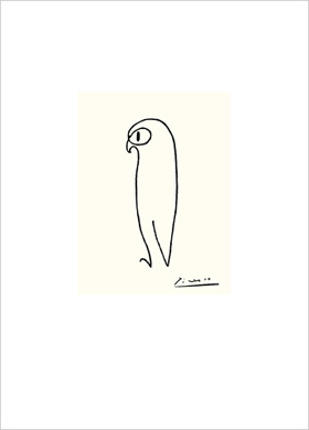 280x390 The Owlart Print By Pablo Picasso (50x70cms.) - Picasso Bird Sketch