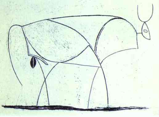 516x380 Pablo Picasso The Bull. State X, 1946 - Picasso Bull Sketch
