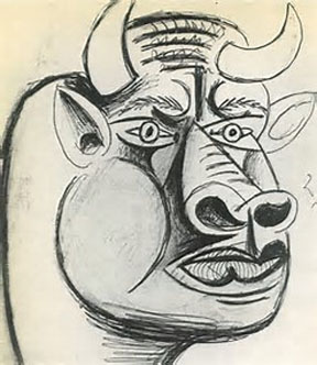 288x332 The Many Lives Of Pablo Picasso - Picasso Bull Sketch