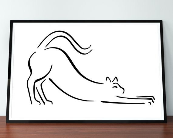 570x453 Minimalist Print Cat Drawing Poster Inspired By Pablo Picasso Etsy - Picasso Cat Sketch