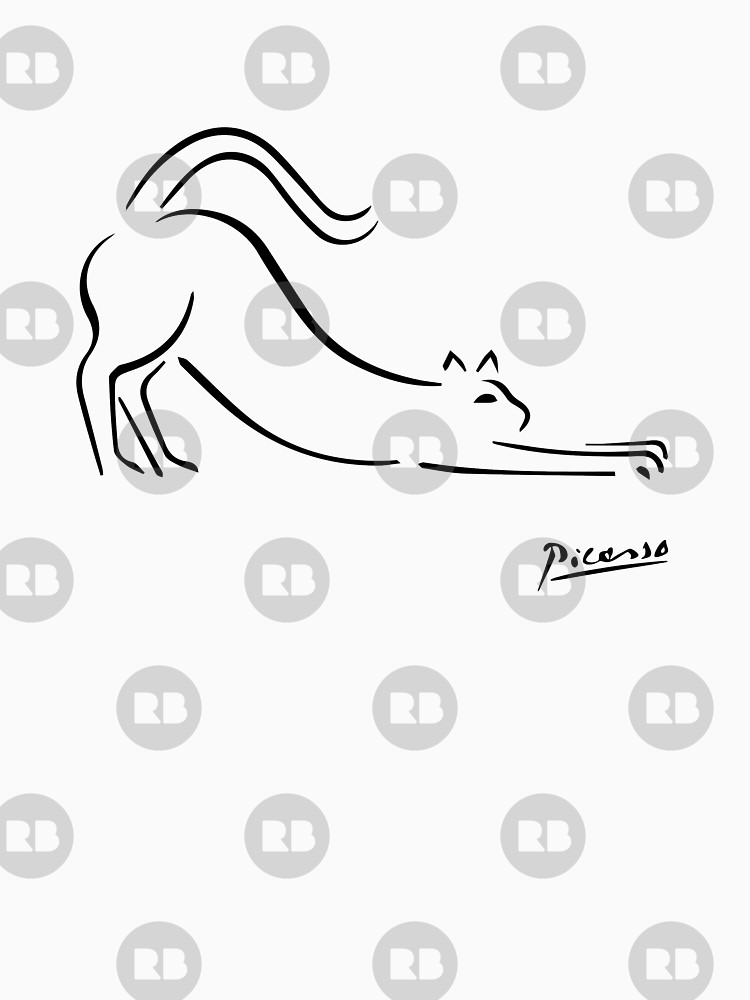 750x1000 Pablo Picasso Cat Artwork Shirt, Kitten Sketch Reproduction - Picasso Cat Sketch