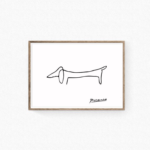570x570 Picasso Print Picasso Sketch Print Picasso Wall Art Pablo Etsy - Picasso Dachshund Sketch