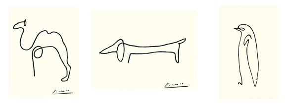 578x216 Pictures Picasso Animal Line Drawings, - Picasso Dachshund Sketch