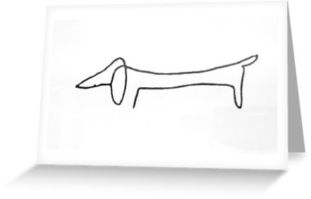 441x283 Lump Picasso Dog Sketch Greeting Cards By Bennymaciel Redbubble - Picasso Dog Sketch
