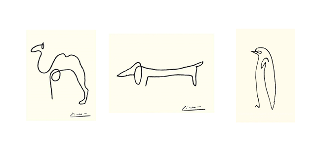 640x320 Collection Of Picasso Drawings Animals High Quality, Free - Picasso Dog Sketch