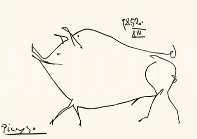 400x283 Pablo Picasso Drawings - Picasso Dove Sketch