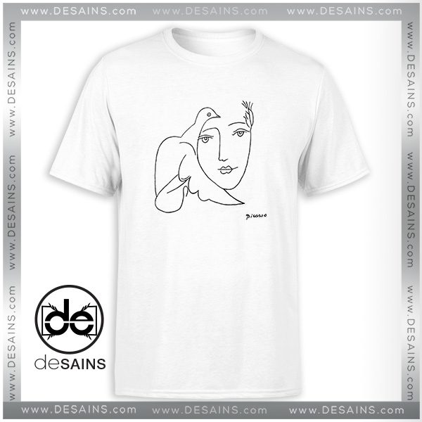 600x600 Best Cheap Graphic Tee Shirt Picasso Woman With Dove Sketch Size S 3xl - Picasso Dove Sketch