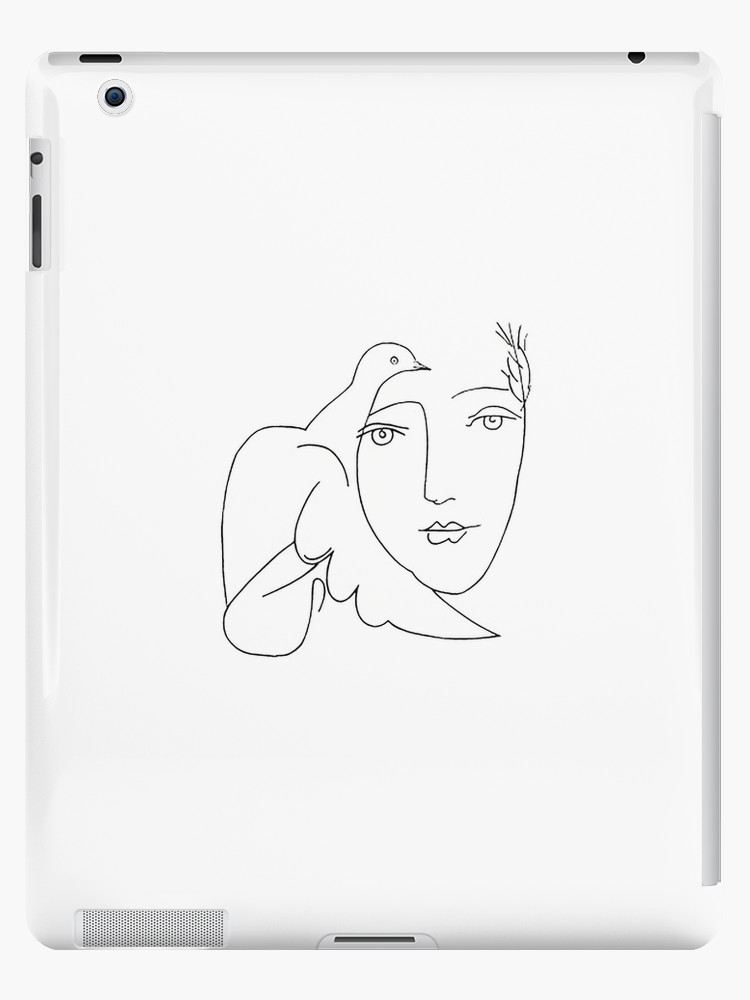 750x1000 Picasso Dove Face Sketch Ipad Cases Amp Skins By Mckaelasi Redbubble - Picasso Face Sketch