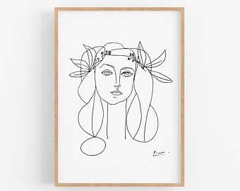 340x270 Picasso Sketch Etsy - Picasso Face Sketch