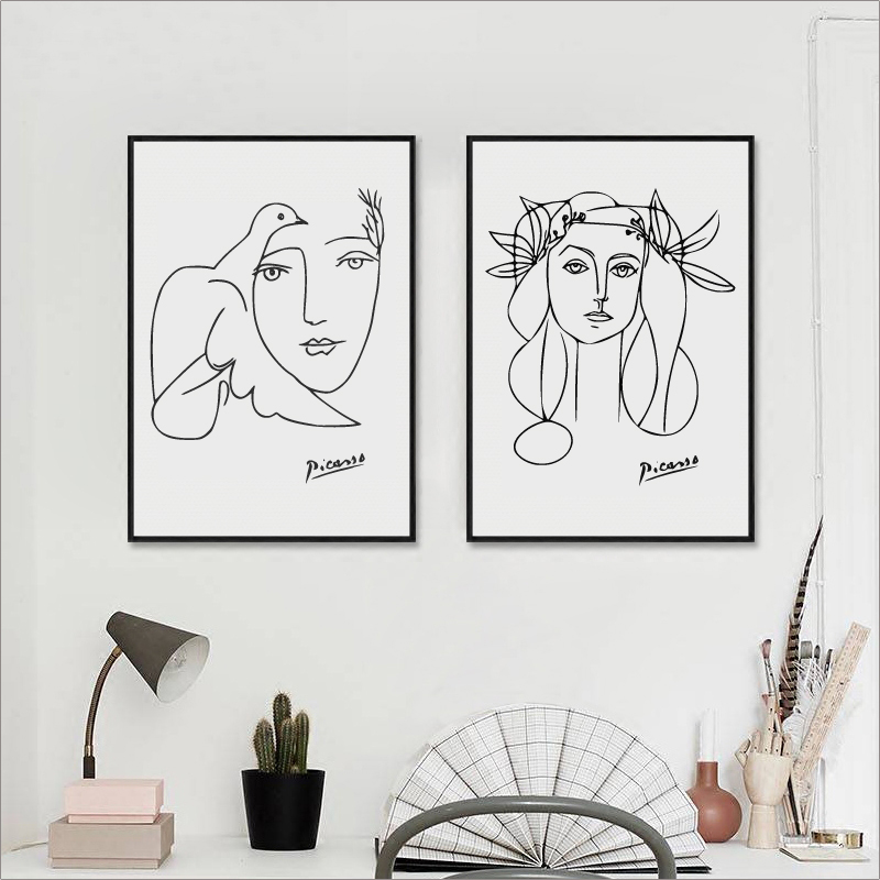 800x800 Produs Picasso Poster Modern Minimalist Female Art Picasso Girl - Picasso Face Sketch