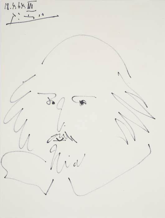 530x700 William Shakespeare Portrait, 1964 By Pablo Picasso - Picasso Face Sketch