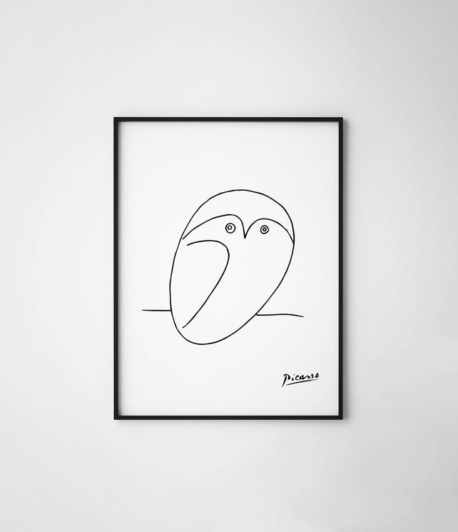 642x745 Pablo Picasso Owl Sketch Owl Sketch Picasso Printable Etsy - Picasso Owl Sketch